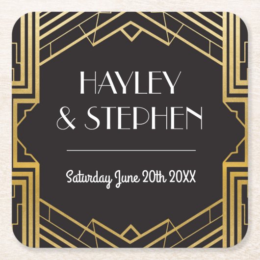 Gatsby Kunst-Dekozwanziger jahre Untersetzer, die Rechteckiger Pappuntersetzer (Vorderseite)