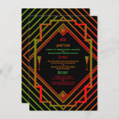 Gatsby Miami Neujahrsmenü der 1920er Jahre Menükarte (Vorne/Hinten)