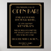 Gatsby Open Bar Sign 8x10 Poster (Vorne)
