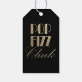 Gatsby Party Gold und Black Pop Fizz Clink Geschenkanhänger (Vorderseite)