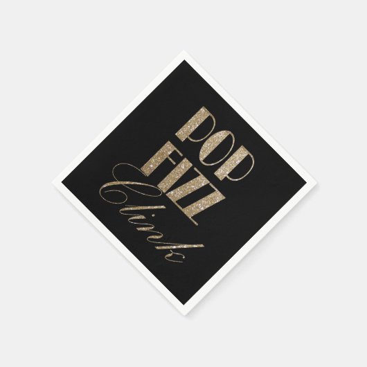 Gatsby Party Gold und Black Pop Fizz Clink Serviette (Ecke)