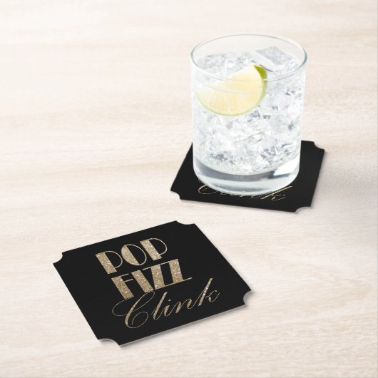 Gatsby Party Gold und Black Pop Fizz Clink Untersetzer (Vor Ort)