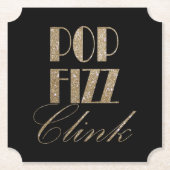 Gatsby Party Gold und Black Pop Fizz Clink Untersetzer (Vorderseite)