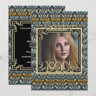 Gatsby-Photo Art Deco Chic aus den roten Zwanziger Einladung