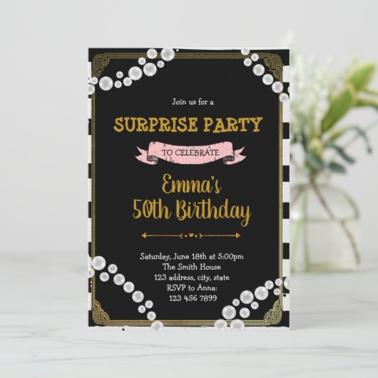 Gatsby-Roaring 1920-Einladung Einladung (Stehend Vorderseite)