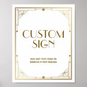 Gatsby Roaring 20er Art Deco Speakeasy Benutzerdef Poster (Vorne)