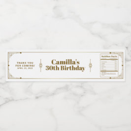 Gatsby Roaring 20er Art Deco Vielen Dank Wasserflaschenetikett