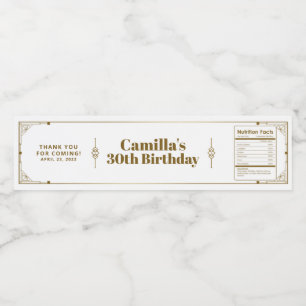 Gatsby Roaring 20er Art Deco Vielen Dank Wasserflaschenetikett