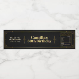 Gatsby Roaring 20er Art Deco Vielen Dank Wasserflaschenetikett