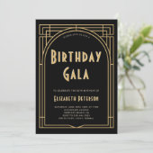 Gatsby Roaring 20er Deko Arch Birthday Einladung (Stehend Vorderseite)