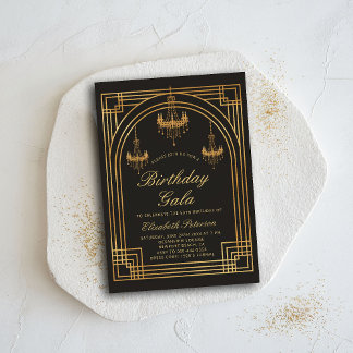 Gatsby Roaring 20er Deko Chandeliers Chic Birthday Einladung
