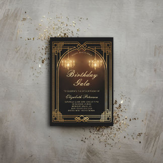 Gatsby Roaring 20er Deko Chandeliers Glow Birthday Einladung