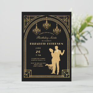 Gatsby Roaring 20er Deko Khandeliers Frame Birthda Einladung