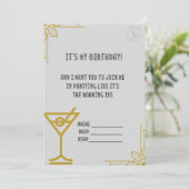 Gatsby - Roaring 20's Birthday Einladung (Stehend Vorderseite)