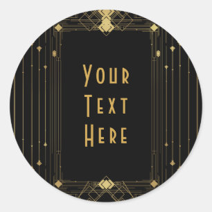Gatsby Roaring 20's Elegant Runder Aufkleber