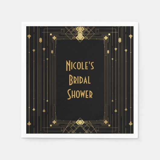 Gatsby Roaring 20's Elegant Serviette (Vorderseite)