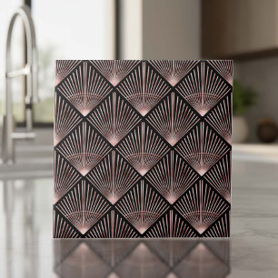 Gatsby Rose Gold Art Deco Fächer Muster ID1188 Fliese