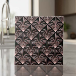 Gatsby Rose Gold Art Deco Fan Pattern ID1188 Fliese