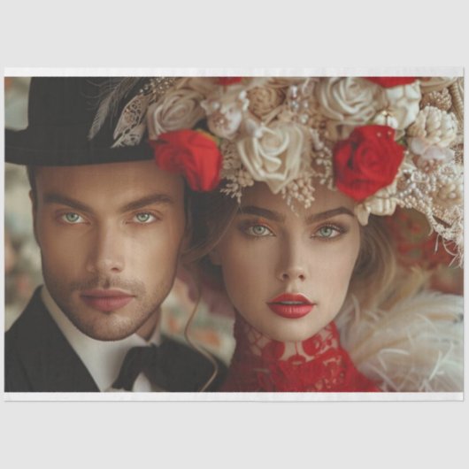 Gatsby Soiree Couple Decoupage Seidenpapier (Vorderseite)