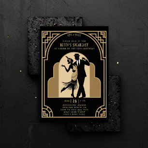 Gatsby Speakeasy Flapper Roaring 20er Jahre Deco G Einladung