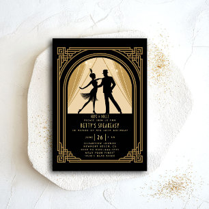 Gatsby Speakeasy Nouveau Flapper Deco Geburtstag Einladung