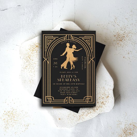 Gatsby Speakeasy Roaring 20 Flapper Tanz Geburtsta Einladung