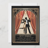 Gatsby Speakeasy Roaring 20er Deko Dance Birthday Einladung (Vorderseite)