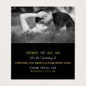 Gatsby Style Floral, Foto Save the Date Card Visitenkarten (Innenseite Aufgefaltet)