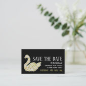 Gatsby Style Floral Swan, Save the Date Begleitkarte (Stehend Vorderseite)