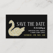 Gatsby Style Floral Swan, Save the Date Begleitkarte (Vorderseite)