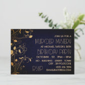 Gatsby Style, Murder Mystery Birthday Party Einladung (Stehend Vorderseite)