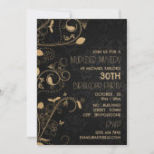 Gatsby Style, Murder Mystery Birthday Party Einladung (Vorderseite)