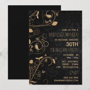 Gatsby Style, Murder Mystery Birthday Party Einladung