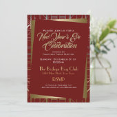 Gatsby Style NYE Gold Silver WÄHLEN FARBE Einladung (Stehend Vorderseite)