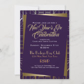 Gatsby Style NYE Gold und Midnight Blue Einladung (Vorderseite)