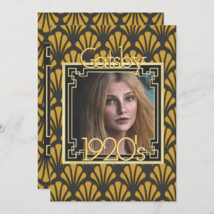 Gatsby Vintag Art Deco Foto Chic der 1920er Jahre Einladung
