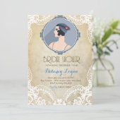 Gatsby Vintage Brautparty-Einladung Einladung (Stehend Vorderseite)