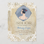 Gatsby Vintage Brautparty-Einladung Einladung (Vorne/Hinten)