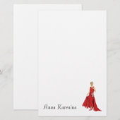 Gatsby Vintager Kleidermode-IllustrationChic Briefpapier (Vorne/Hinten)