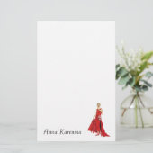 Gatsby Vintager Kleidermode-IllustrationChic Briefpapier (Stehend Vorderseite)