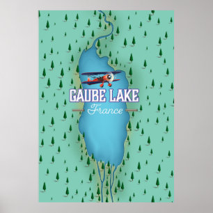 Gaube Lake France Vintage Reiseplakat Poster