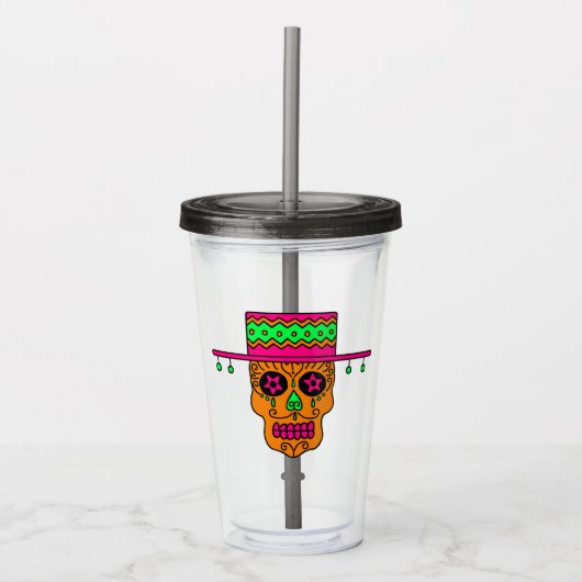 Gaucho Sugar Skull Acryltrinkbecher (Vorderseite)