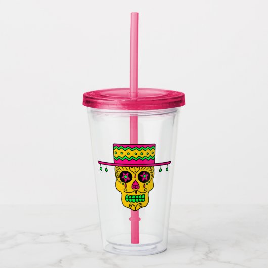 Gaucho Sugar Skull Acryltrinkbecher (Vorderseite)