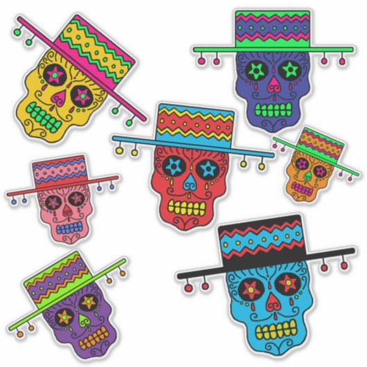 Gaucho Sugar Skull Aufkleber (Vorderseite)