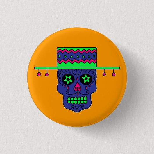 Gaucho Sugar Skull Button (Vorderseite)