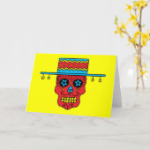 Gaucho Sugar Skull Karte (Gelbe Blume)