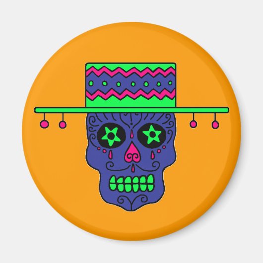 Gaucho Sugar Skull Magnet (Vorne)