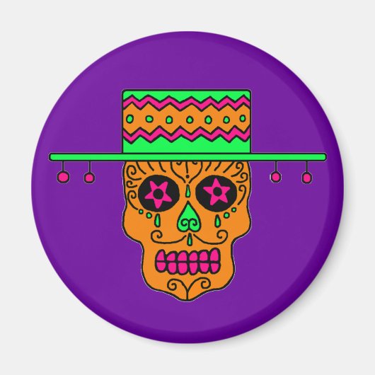 Gaucho Sugar Skull Magnet (Vorne)