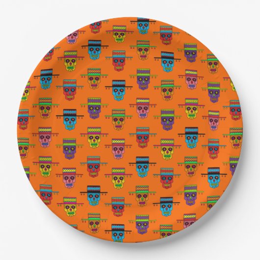 Gaucho Sugar Skull Pappteller (Vorderseite)