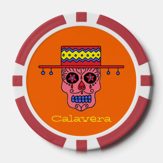 Gaucho Zucker Schädel Pokerchips (Vorderseite)